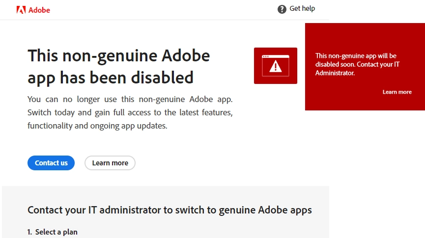 屏蔽This Adobe App Is Not Available 提示